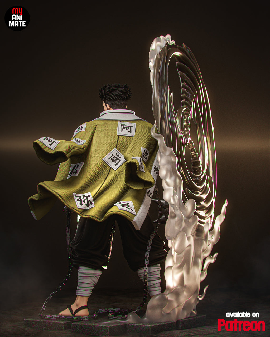 Gyomei Himejima 78cm Statue | Demon Slayer 1:4 Stone Hashira Figure | 3D Printed Anime Collectible