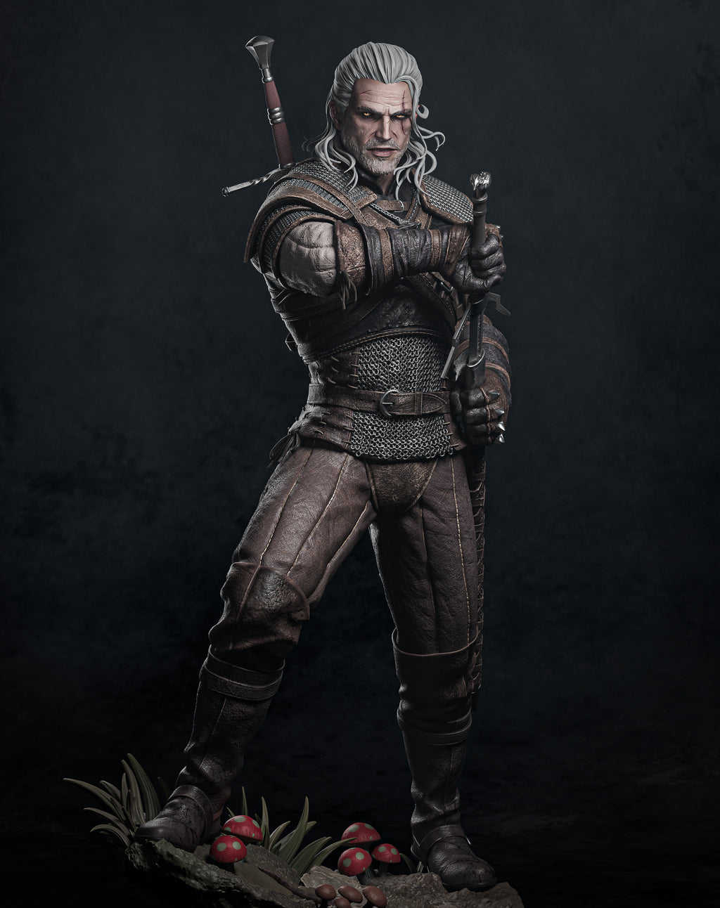Geralt of Rivia Game Figure | The Witcher Statue 1:4 Collectible Centrepiece | Unpainted Kit
