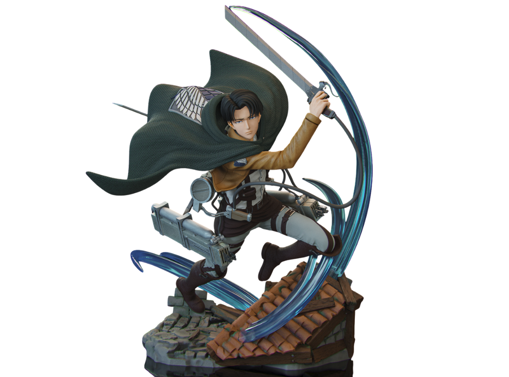 Levi Ackerman (Attack on Titan) Statue | 1:4 Scale 3D Printed Anime Figure | Unpainted Model Kit Centrepiece | AoT Collectible