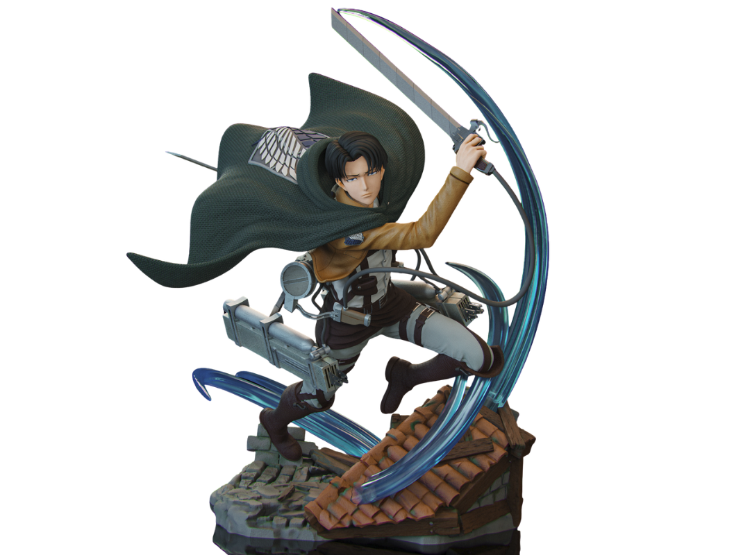 Levi Ackerman (Attack on Titan) Statue | 1:4 Scale 3D Printed Anime Figure | Unpainted Model Kit Centrepiece | AoT Collectible