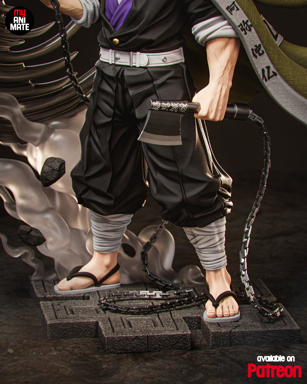 Gyomei Himejima 78cm Statue | Demon Slayer 1:4 Stone Hashira Figure | 3D Printed Anime Collectible