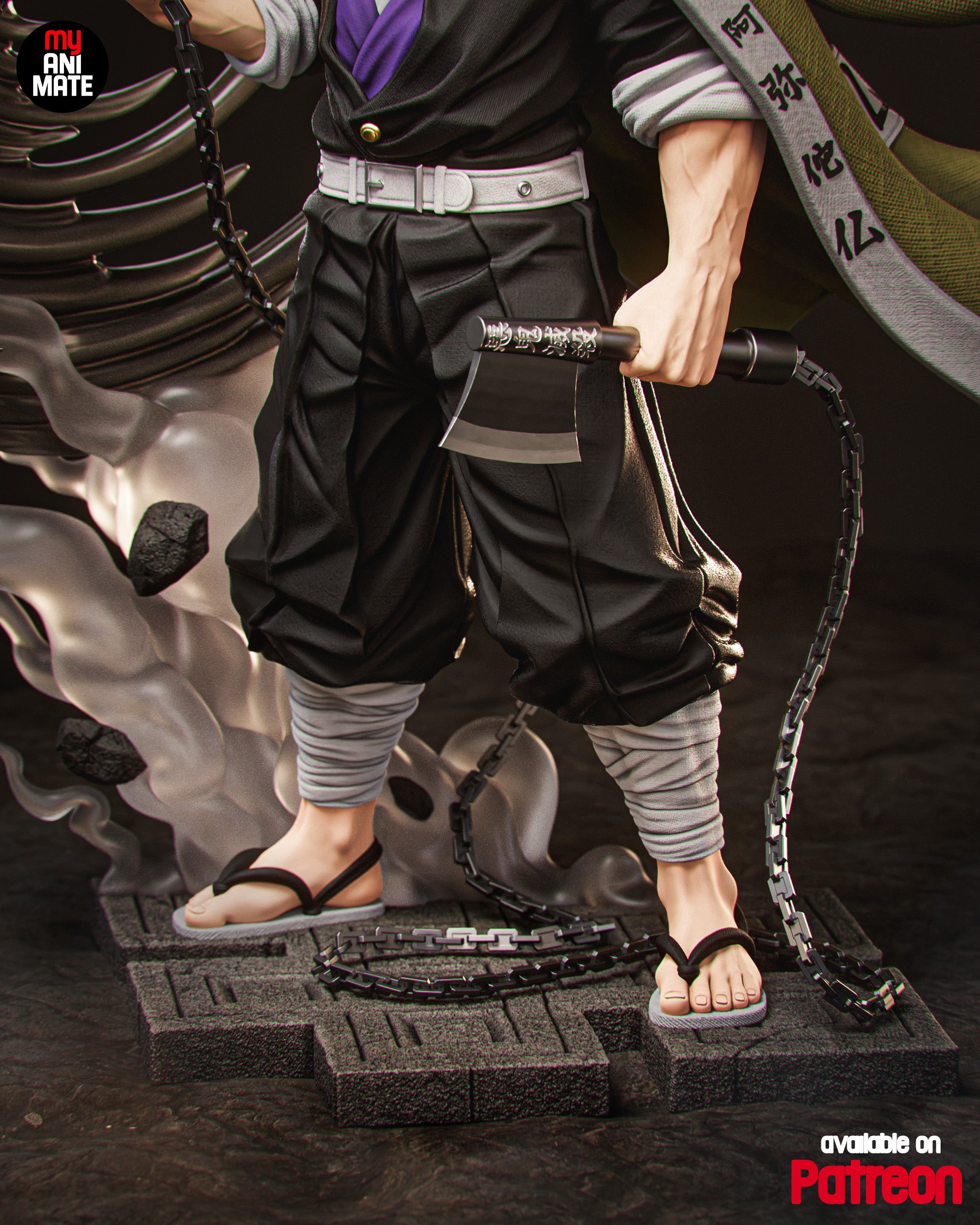 Gyomei Himejima 78cm Statue | Demon Slayer 1:4 Stone Hashira Figure | 3D Printed Anime Collectible