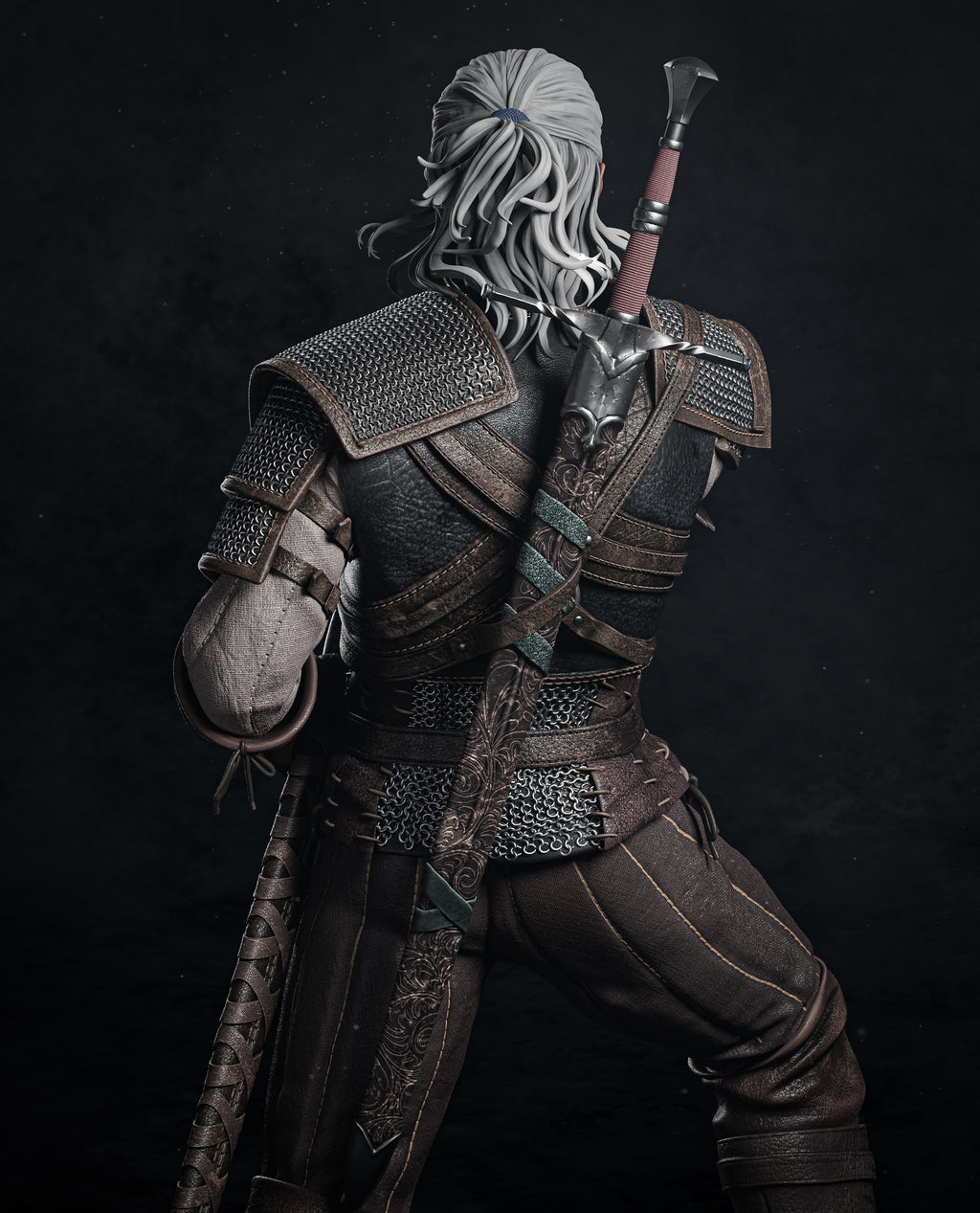 Geralt of Rivia Game Figure | The Witcher Statue 1:4 Collectible Centrepiece | Unpainted Kit