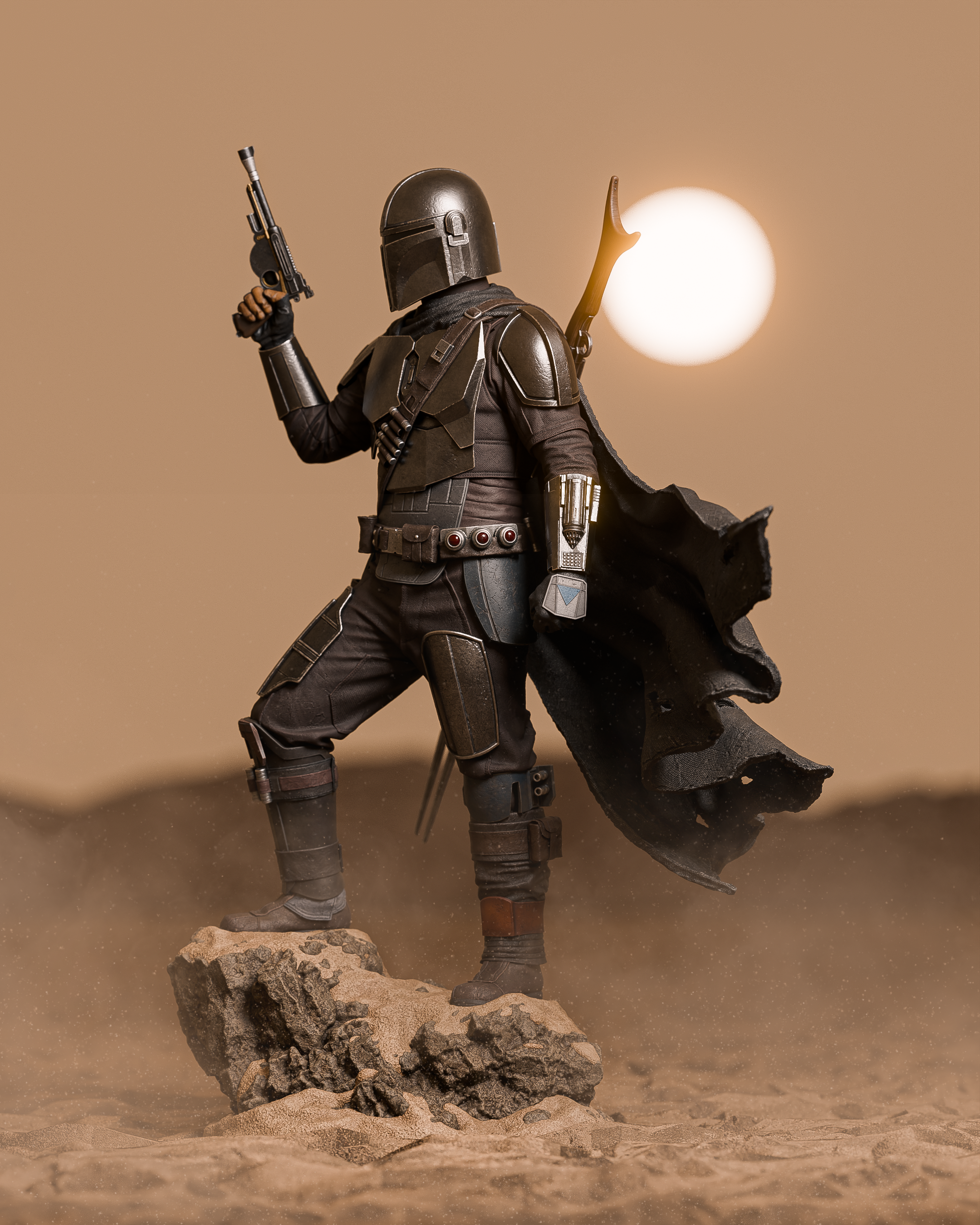 The Mandalorian Movie Figure | Star Wars Statue 1:4 Collectible Centrepiece | Unpainted Kit