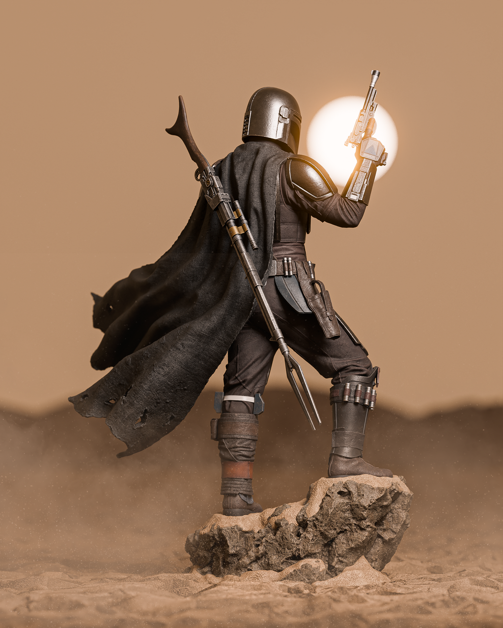 The Mandalorian Movie Figure | Star Wars Statue 1:4 Collectible Centrepiece | Unpainted Kit