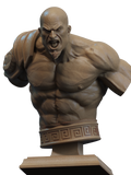 Kratos Bust Game Figure | God of War Statue 1:3 Collectible Centrepiece | Unpainted Kit
