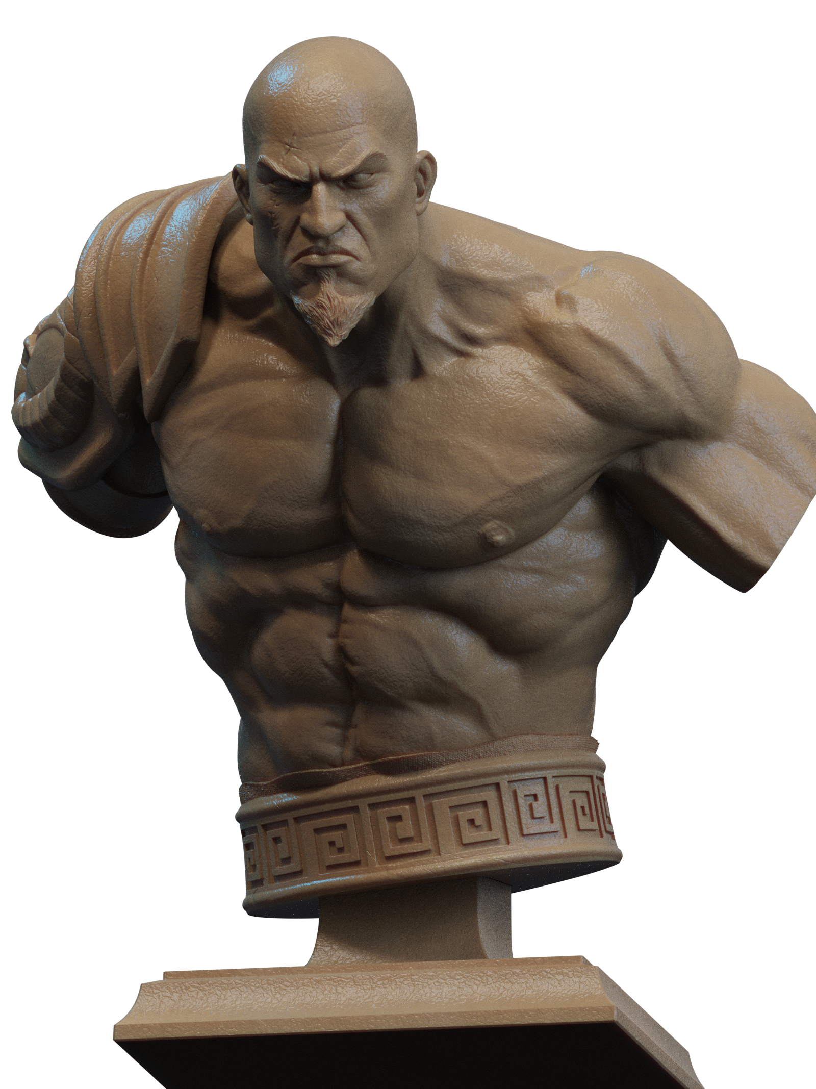 Kratos Bust Game Figure | God of War Statue 1:3 Collectible Centrepiece | Unpainted Kit