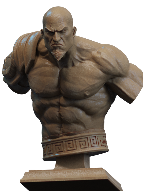 Kratos Bust Game Figure | God of War Statue 1:3 Collectible Centrepiece | Unpainted Kit